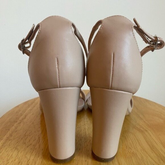 Madden Girl Beella Blush 3.5" Block Heel Sandals Size 7 Adjustable Ankle Strap - Picture 3 of 6